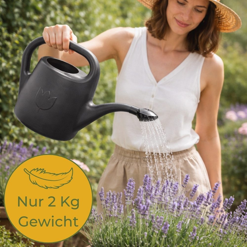 GarPet Gießkanne Gießkanne 2 Liter mit Brausekopf Gießkanne Zimmerpflanzen Kunststoff