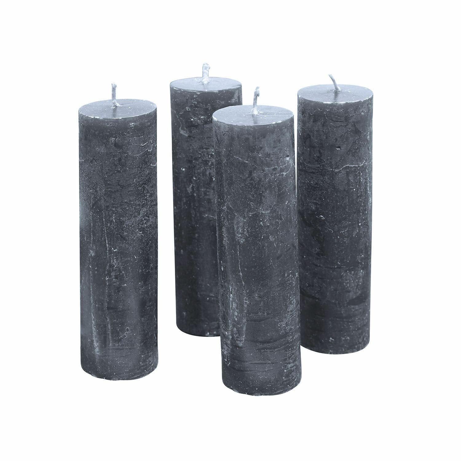 Mirabeau Stumpenkerze Kerze 4er Set Muriel anthrazit (4er Set, 4er Set), none