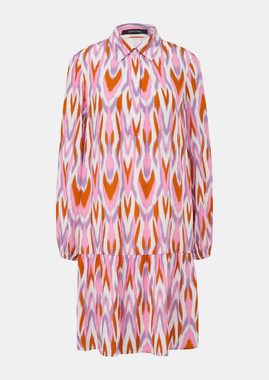 Comma Minikleid Kleid aus Viskose mit All-over-Print Volants