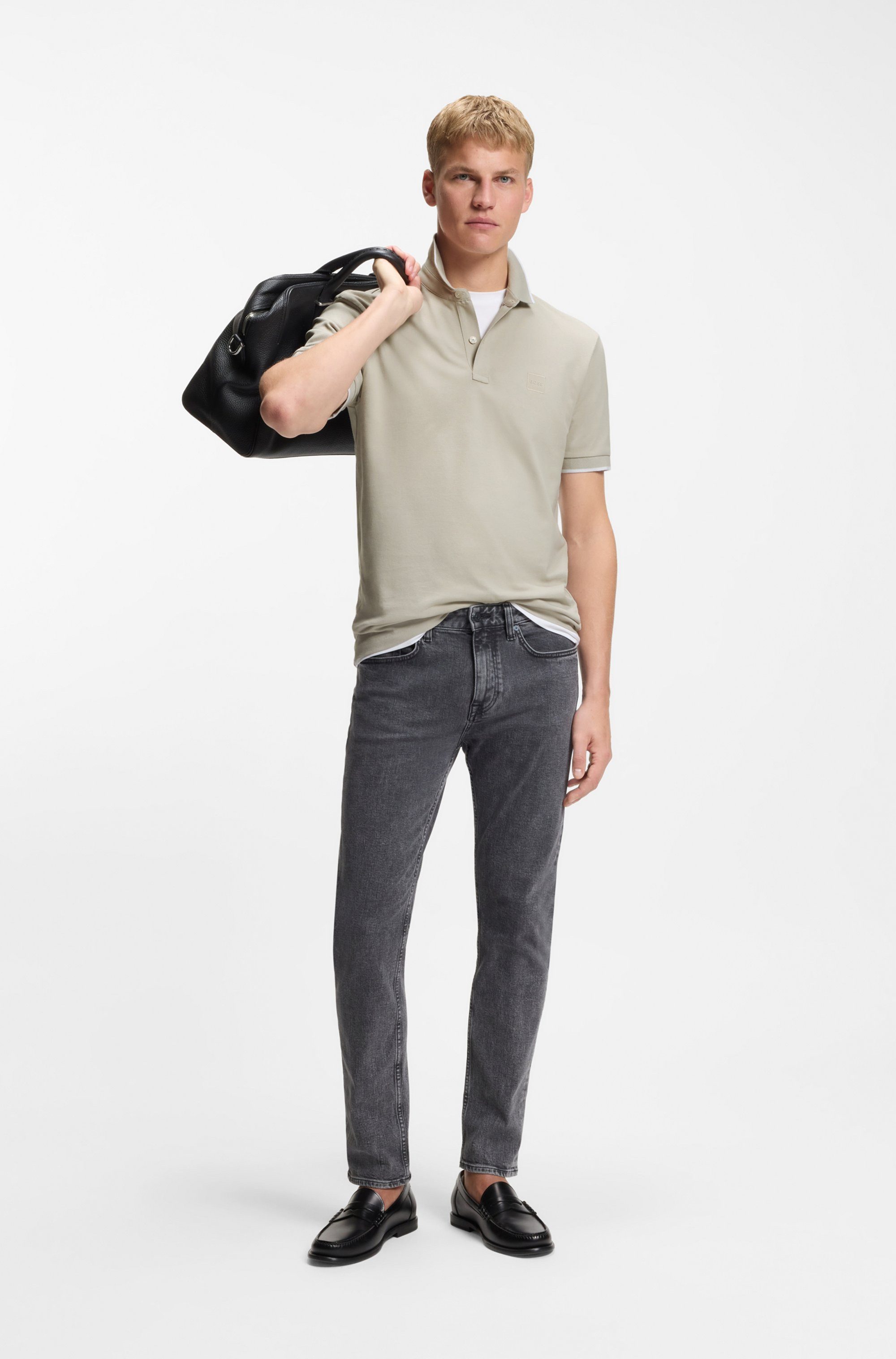 BOSS ORANGE Poloshirt Passertip mit BOSS Logo-Badge