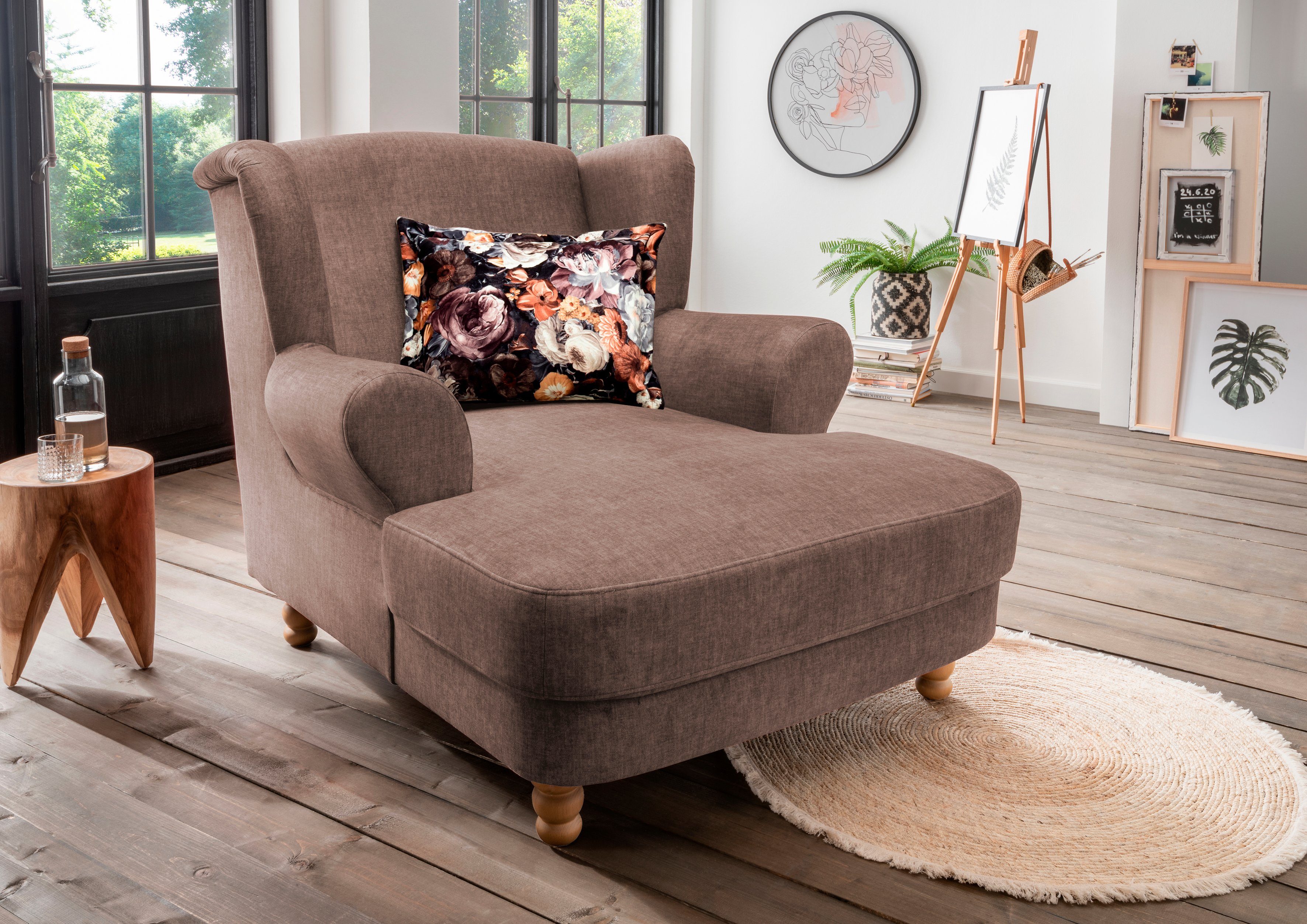 Home affaire Loveseat Tassilo Big Mega Ohrensessel, viel Platz und bequem, Breite 121cm