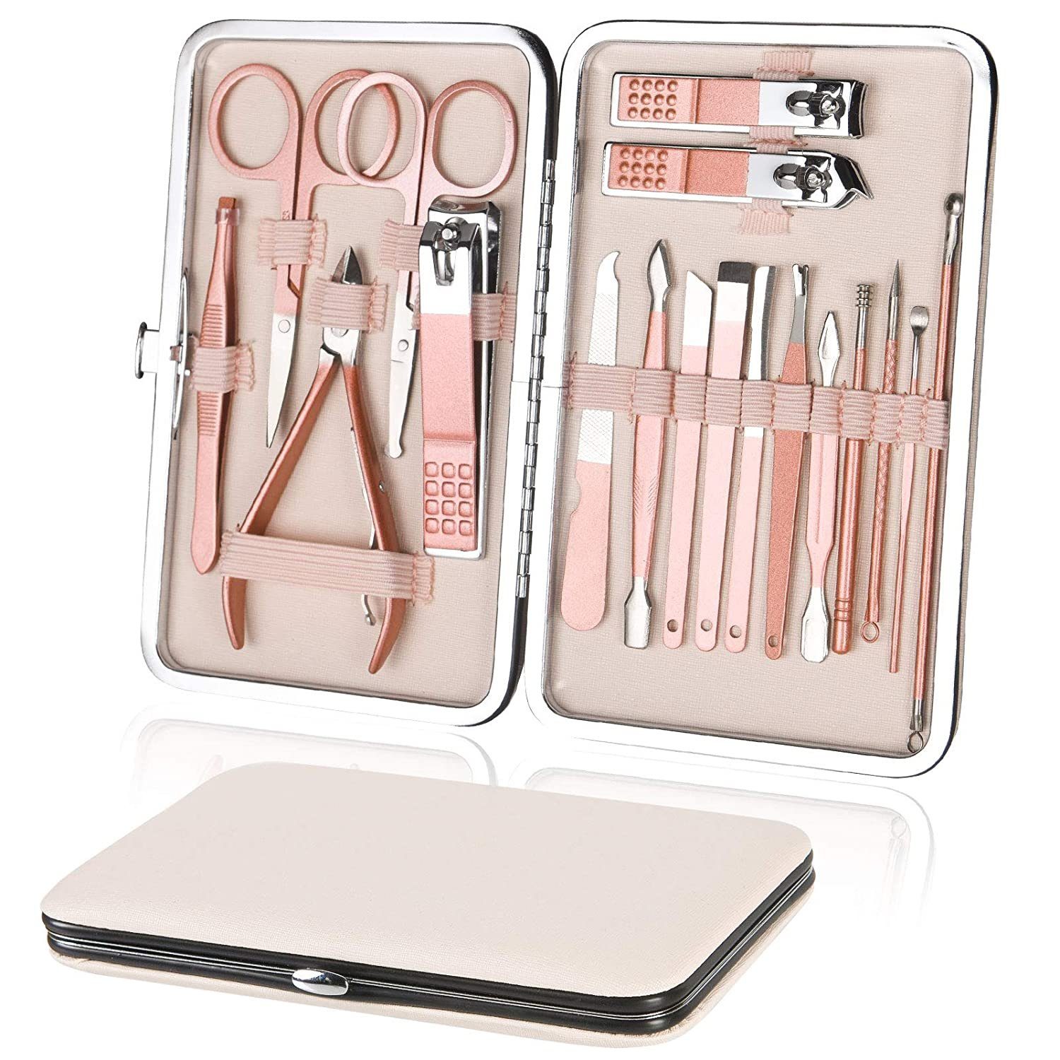 MORRENT Maniküre-Pediküre-Set Nagelknipser Set 18-teiliges Maniküre Pediküre Set, Nagelpflege Kit