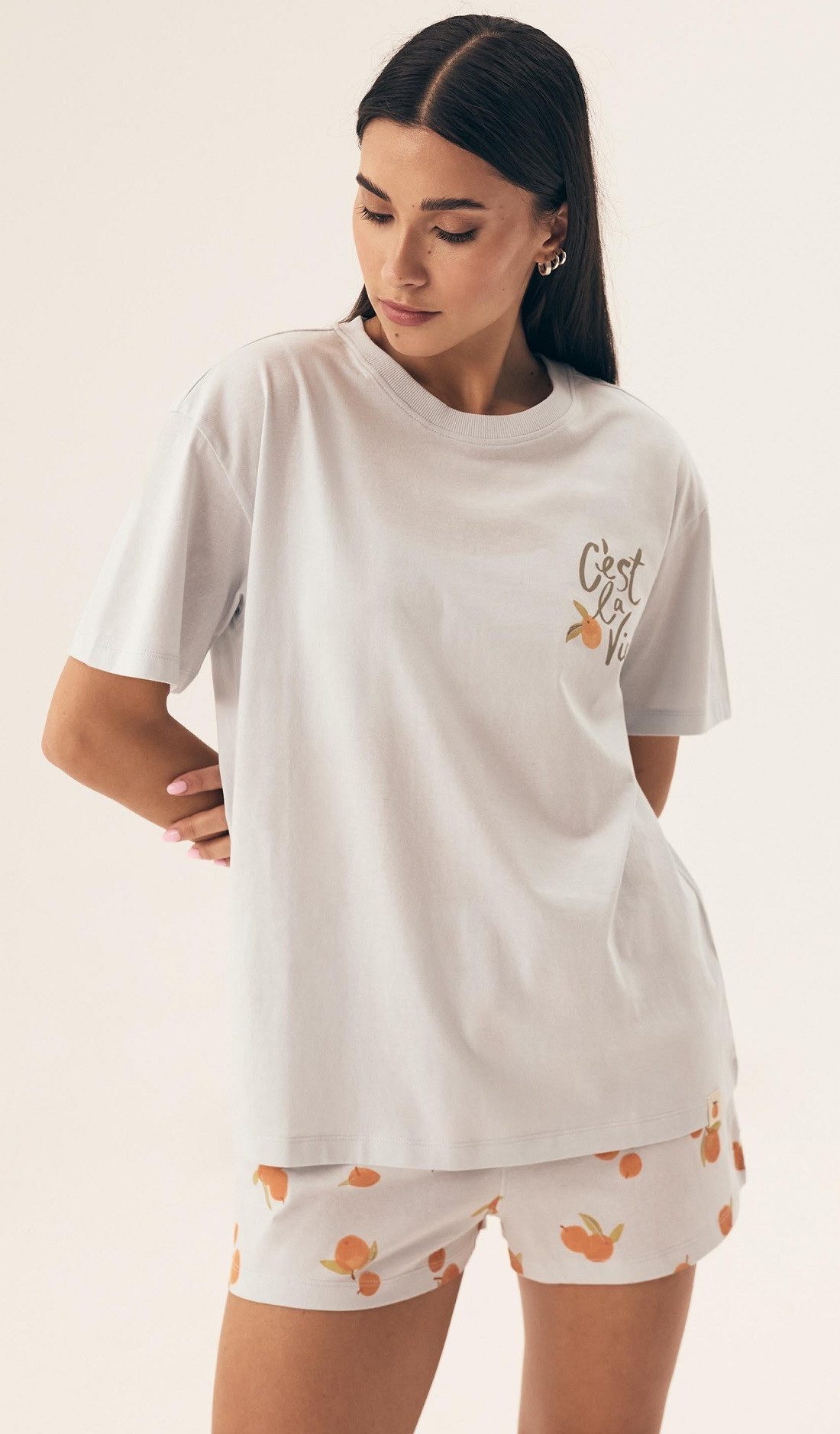 Henderson Shorty mit süßem Fruchtprint, Schlafanzug Pyjama kurz