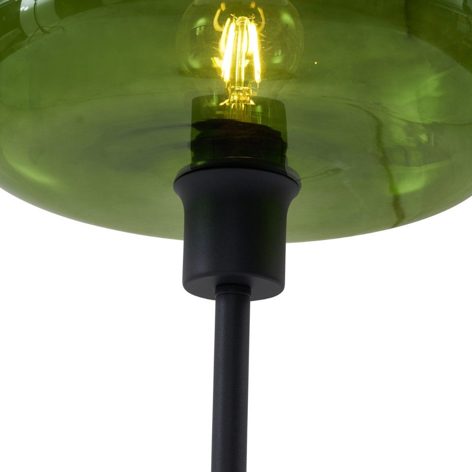Qazqa Stehlampe Bizle, ohne Leuchtmittel, Extra-Warmweiß, QAZQA Stehlampe, e27, Schwarz, Glas, Retro