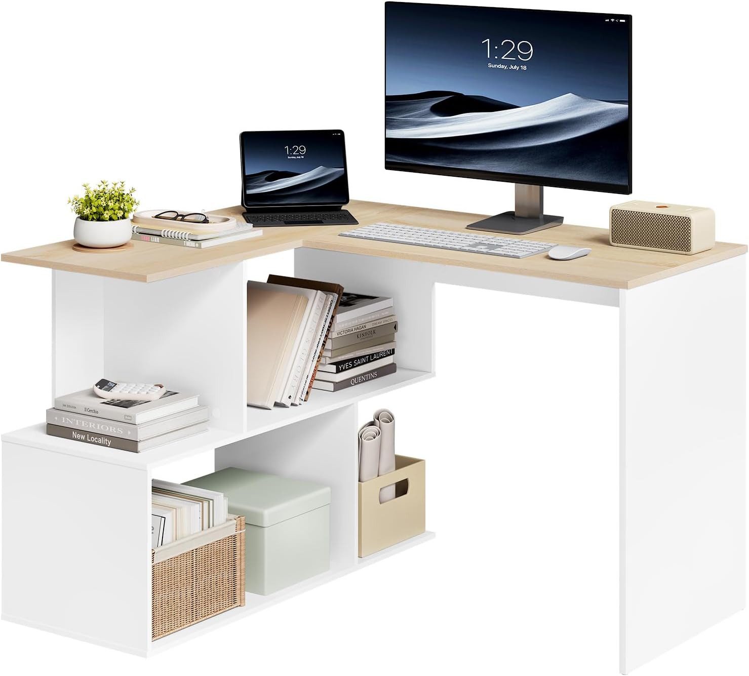 Woltu Schreibtisch (1-St), Computertisch L Form, günstig online kaufen