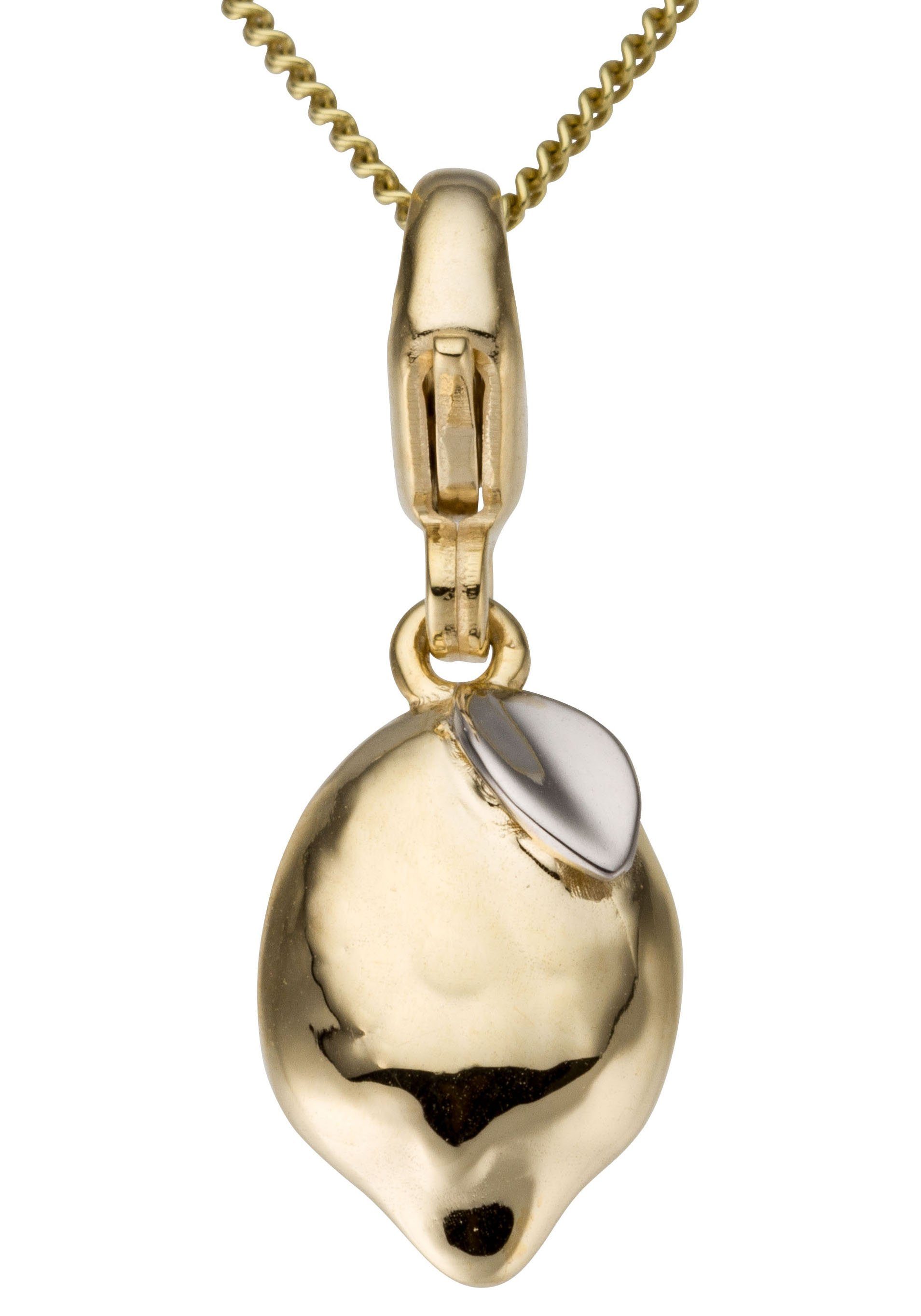 Firetti Charm-Einhänger Schmuck Geschenk Gold 375 Halskette Charmarmband Gold-Charm Zitrone, zu Kleid, Shirt, Jeans, Sneaker! Anlass Geburtstag Weihnachten | Charm-Anhänger