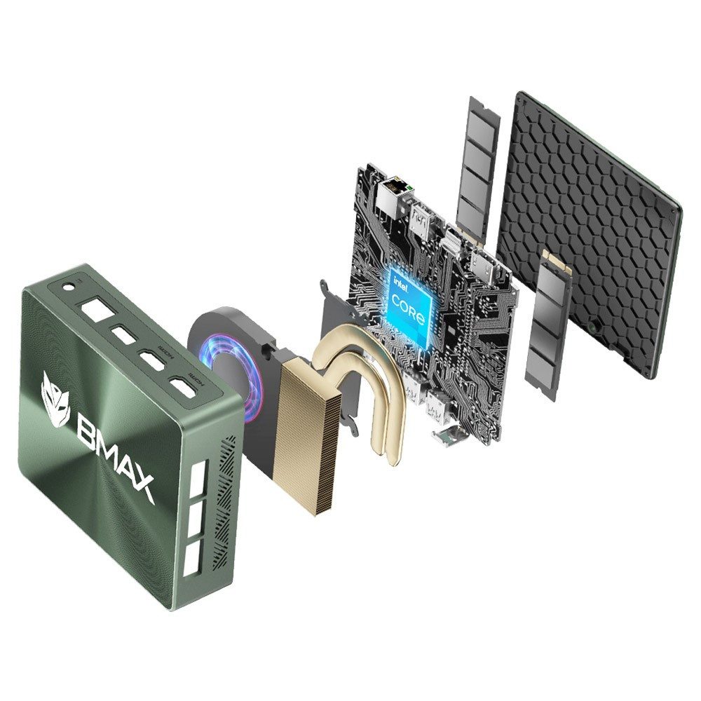 BMAX B6 Plus Intel Core i3-1000NG4 12GB+512GB Mini-PC (Intel I3, 12GB LPDDR4 512GB SSD, Windows 11 Pro, 5G WiFi)