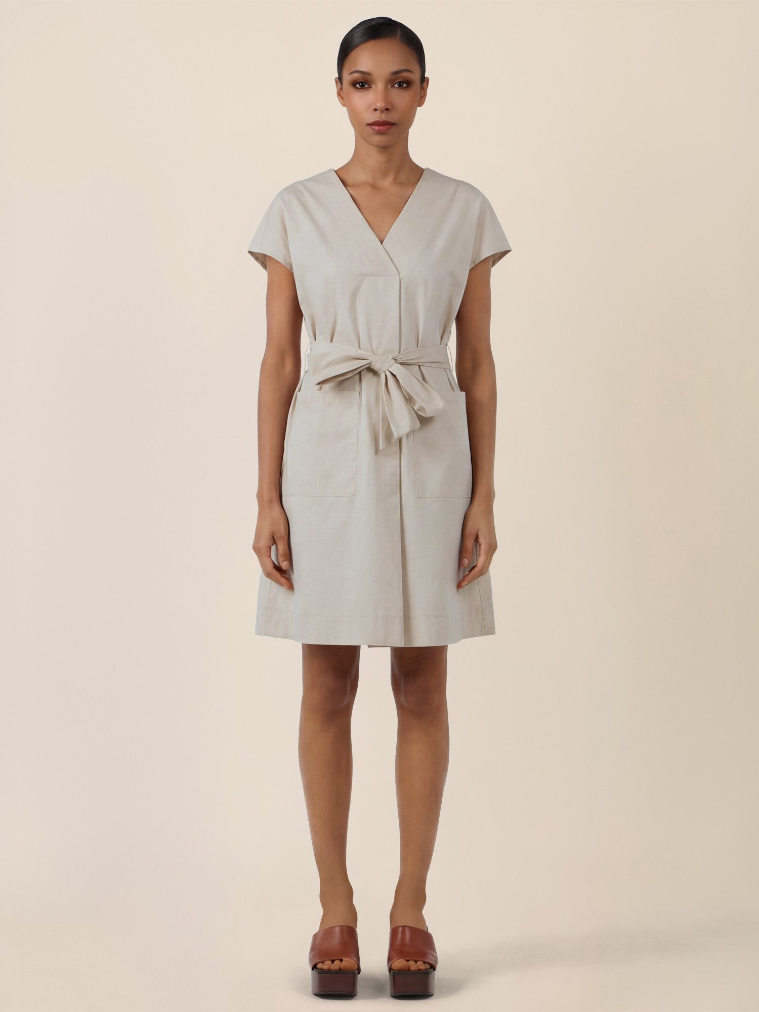 Apart Midikleid mit Bindegürtel