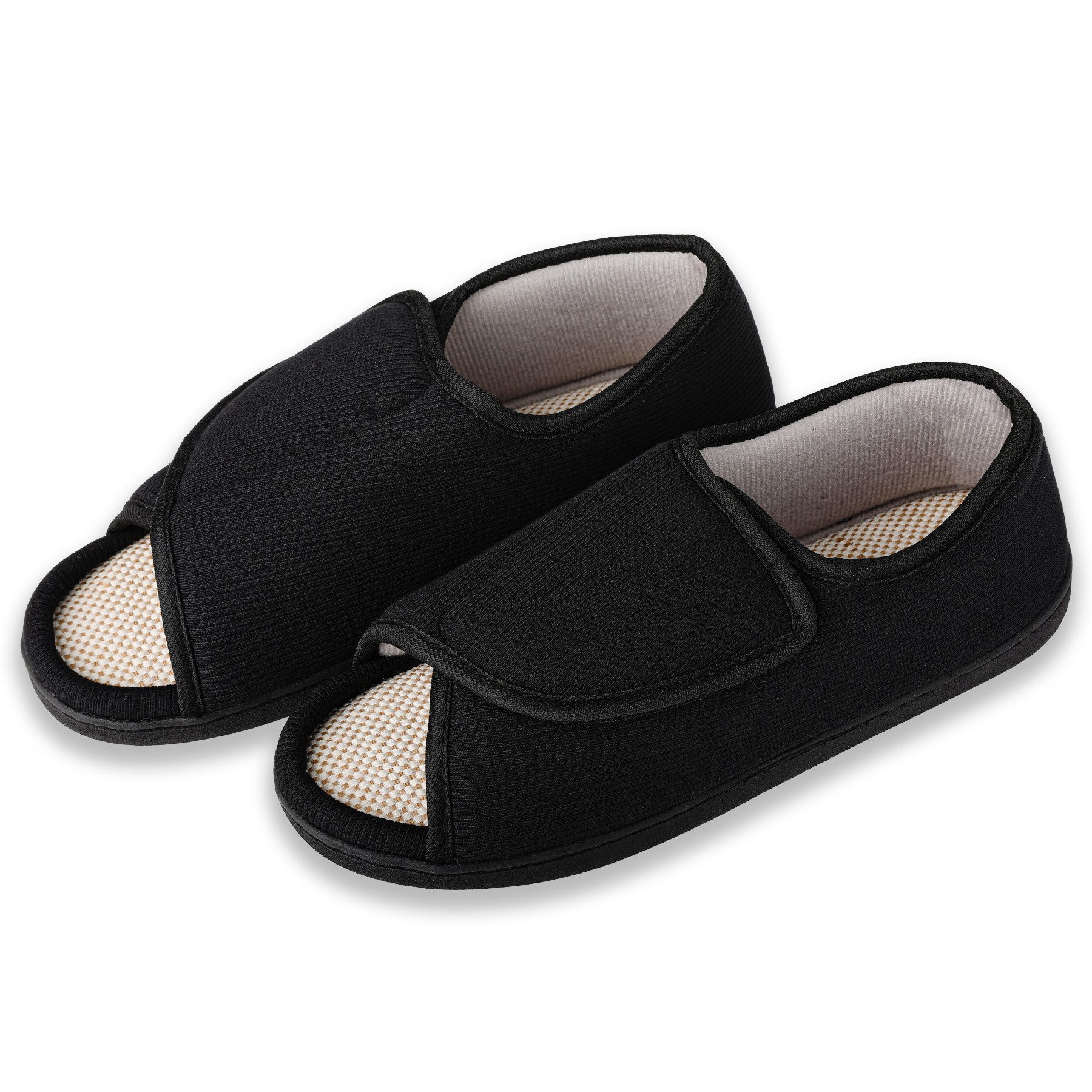 TIESTRA Klettverschluss, extraweite Passform, vorne offen und verstellbar Sandale Herren-Sandalen