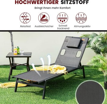 KOMFOTTEU Gartenliege Sonnenliege, mit Gesichtsöffnung & 2 Seitenlöchern, bis 150kg