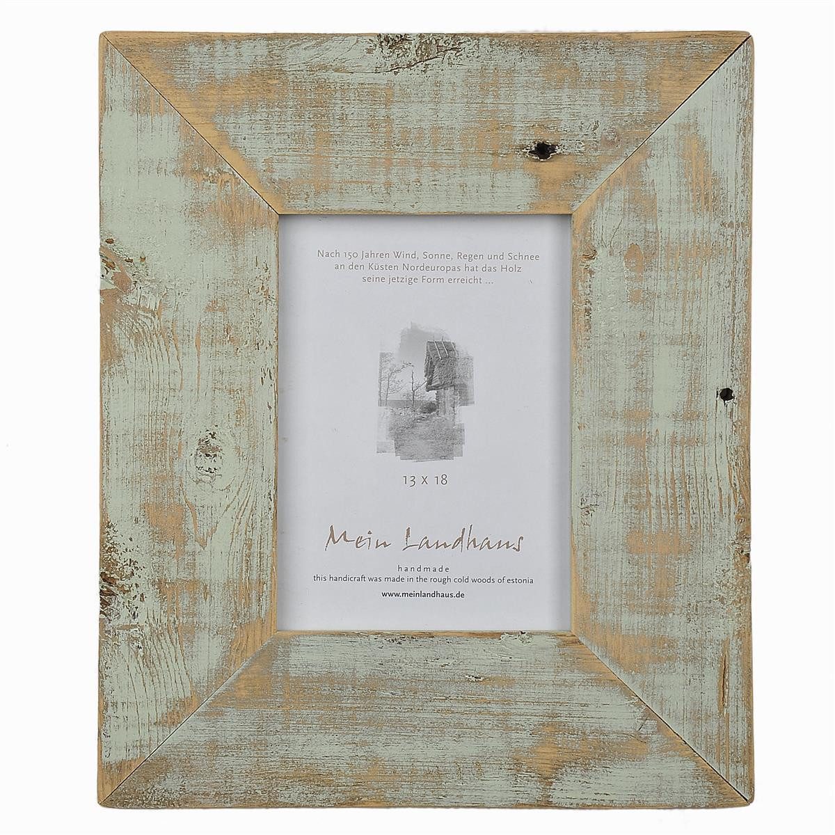Mein Landhaus Bilderrahmen Landhaus Bilderrahmen Alt-Holz Mint/Türkis 7 cm