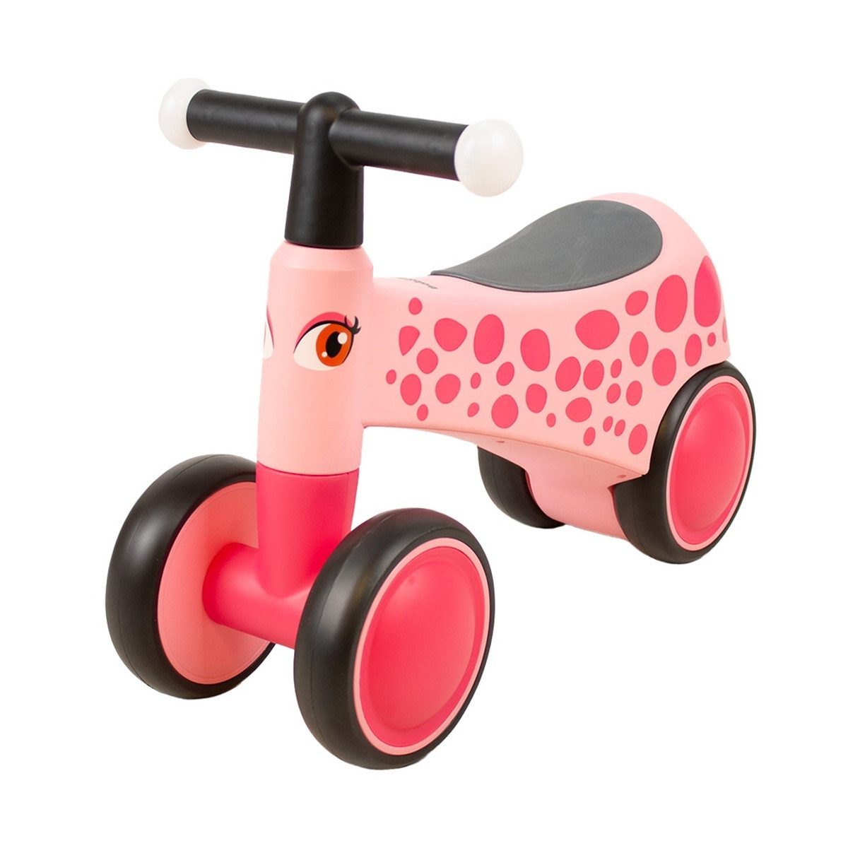 Babytrold Laufrad Grethe Giraffe Kinderlaufrad mit 4 Rädern und ergonimischen LED-Lenker, Stabil, leicht, sicher, ergonomisch, mit LED-Lichteffekt