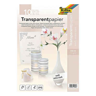 Folia Transparentpapier, 10 Blatt, extrastark, Format DIN A4
