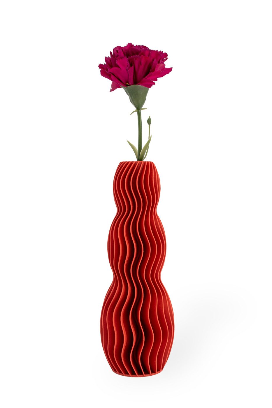 Shapes - Decorations Dekovase Wave Three - Exclusive by Martin Žampach, Vase, 10 Farben, 3D-Druck (Einzelmodell, Vase mit Borosilikatglas zur Nutzung mit Wasser), Wasserdicht; Leichte Struktur innerhalb des Materials (Rillung)