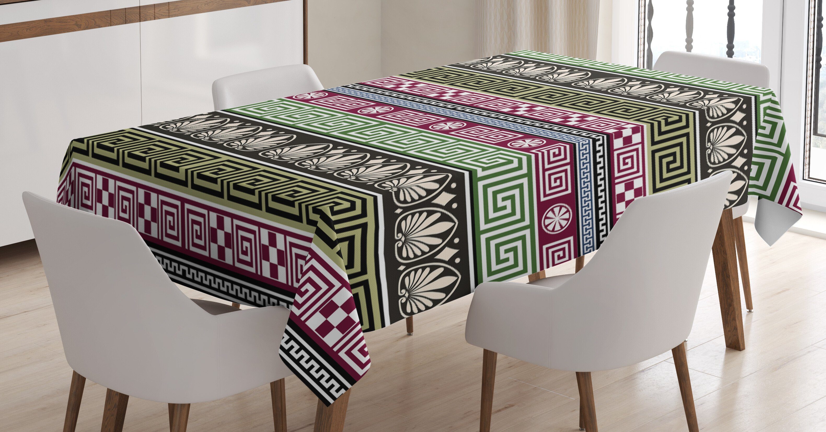 Abakuhaus Tischdecke Farbfest Greek Waschbar Aufwändige Für Key Motiv Bereich Außen den Farben, geeignet Klare