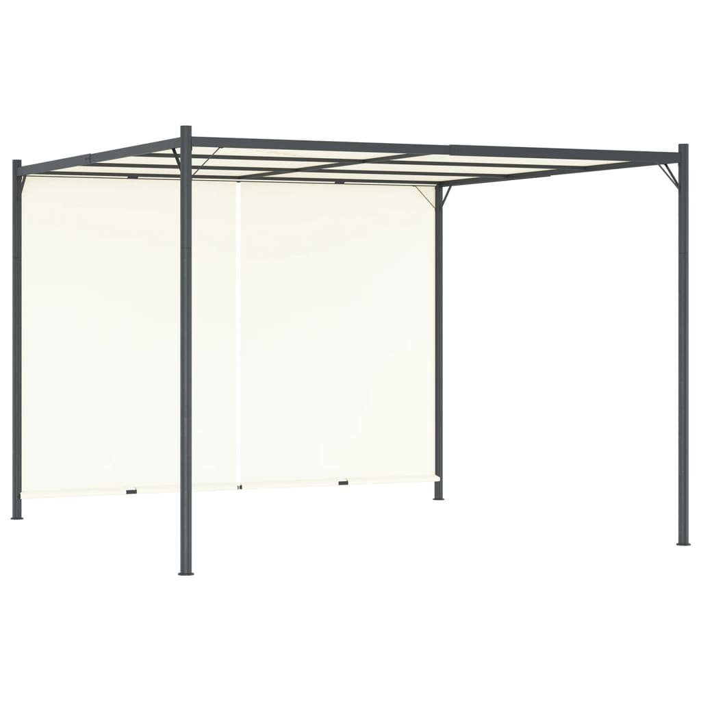 vidaXL Pergola Pergola mit Verstellbarem Dach Cremeweiß 3x3 m Stahl, BxTxH: 300x300x225 cm, (1-tlg)