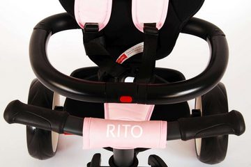 TPFSports Dreirad QPlay Rito 3 in 1 Dreirad Kinderwagen Jungen und Mädchen, Baby Dreirad mit 8 und 10 Zoll Reifen und einer Schiebestange