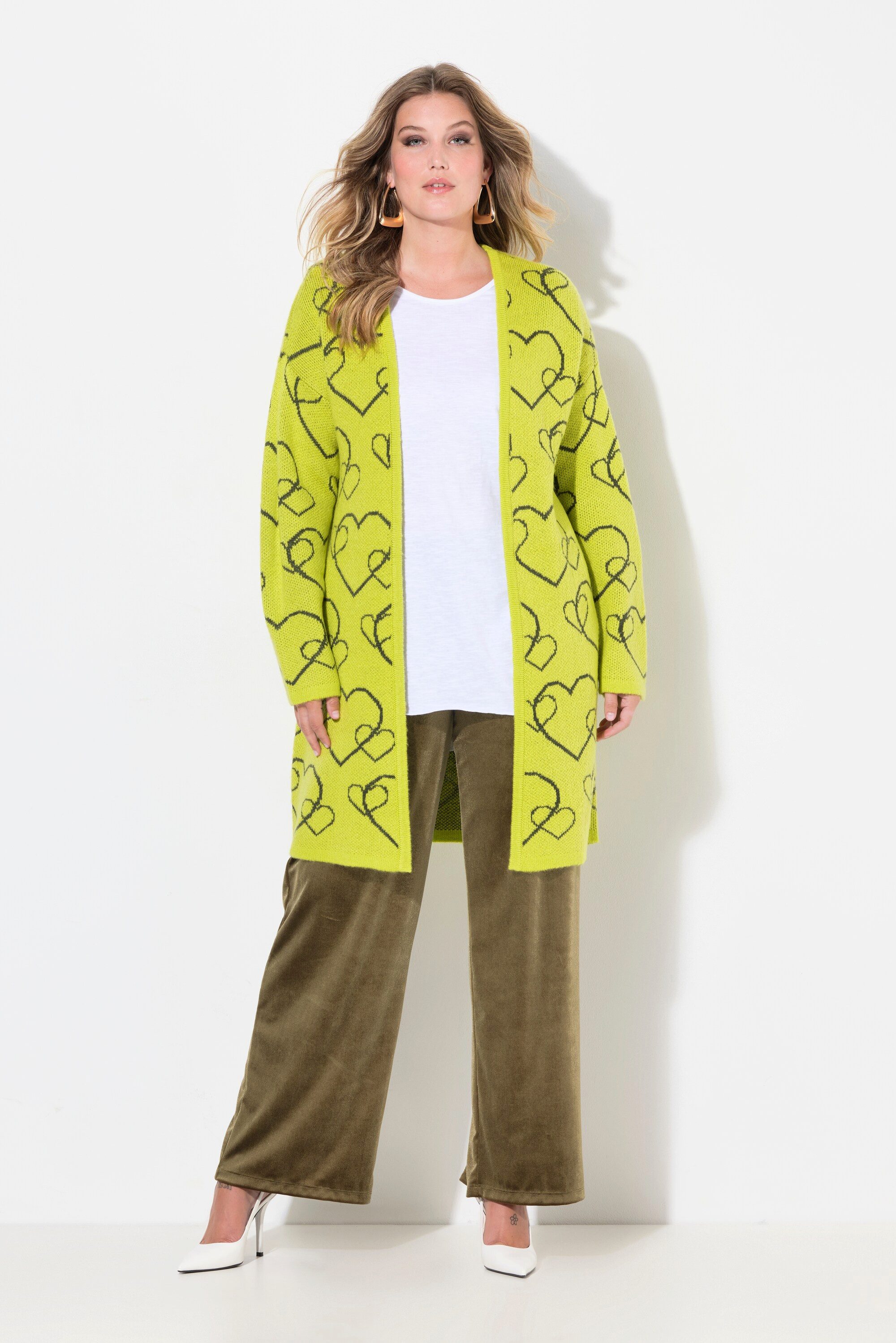 MIAMODA Strickjacke Strickjacke Classic Fit Herzmuster