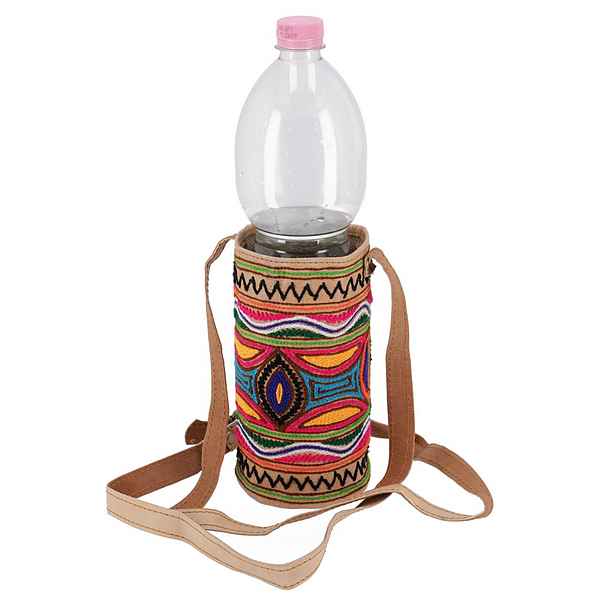 Guru-Shop Schultertasche »Flaschentasche, bestickte WasserflaschenTasche,..«