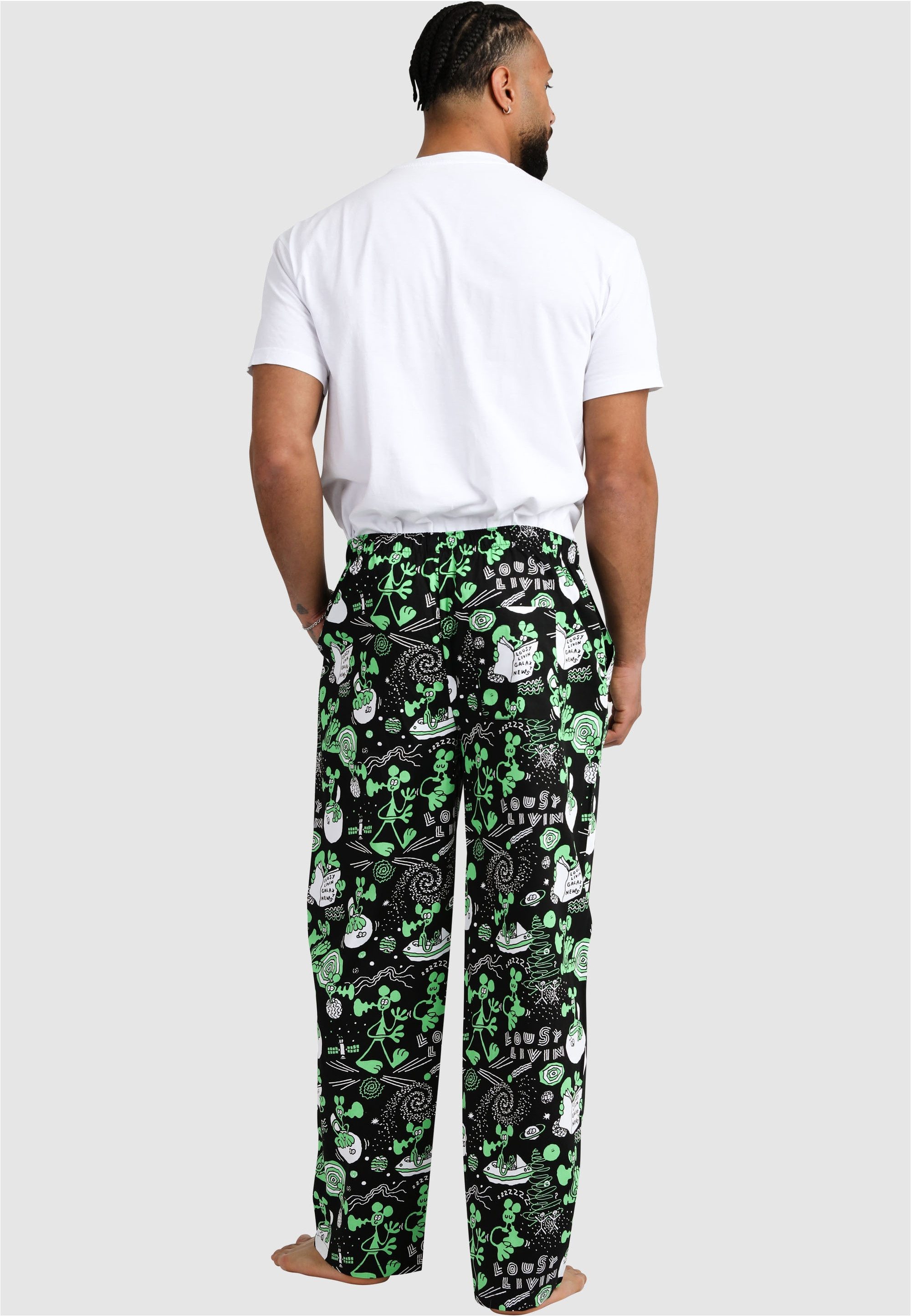 Lousy Livin Schlafhose Outerspace mit Gummizug und praktischem Tunnelzug