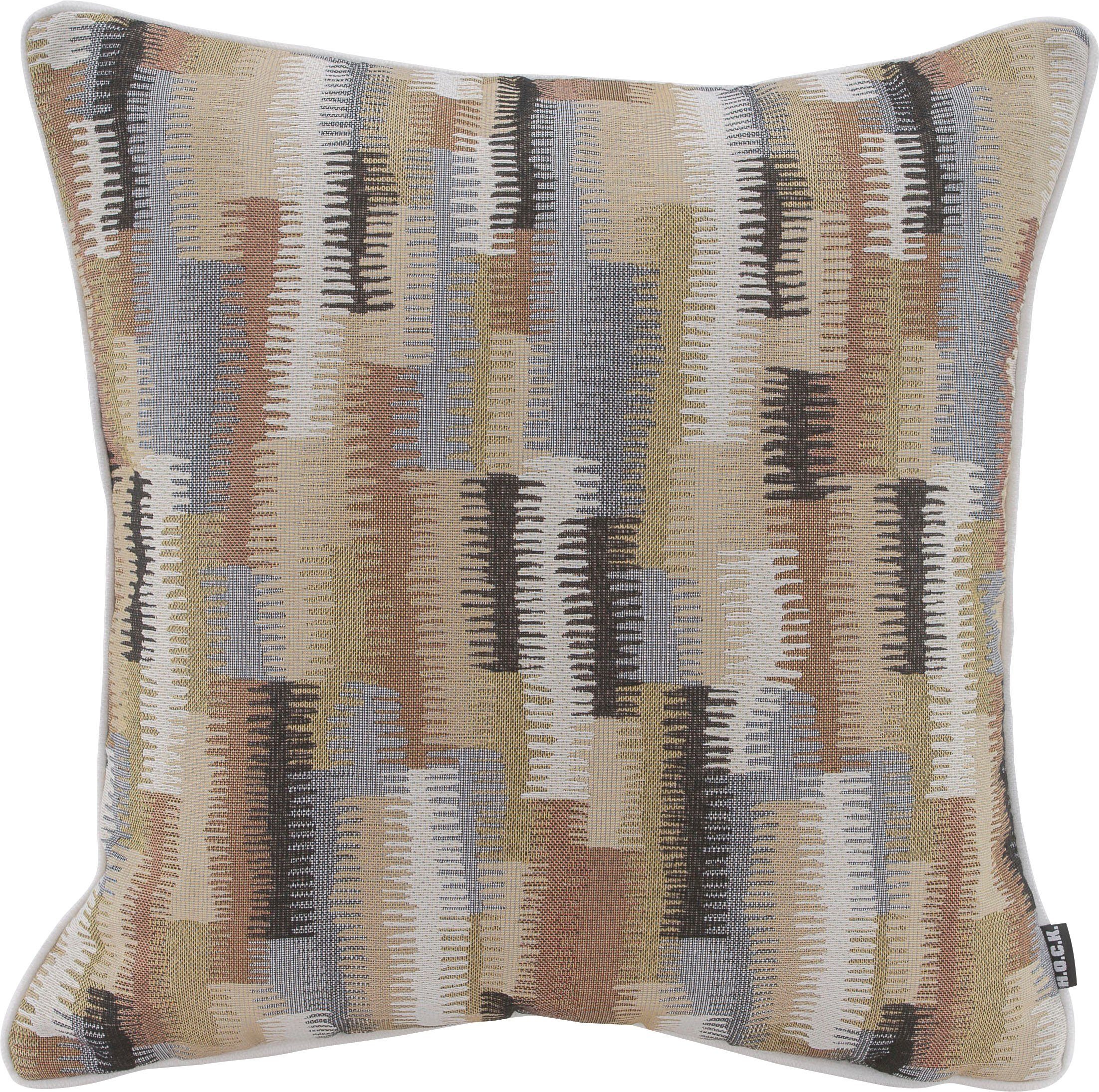 H.O.C.K. Dekokissen Howy, mit weißem Keder, Kissenhülle mit Füllung, 1 Stück