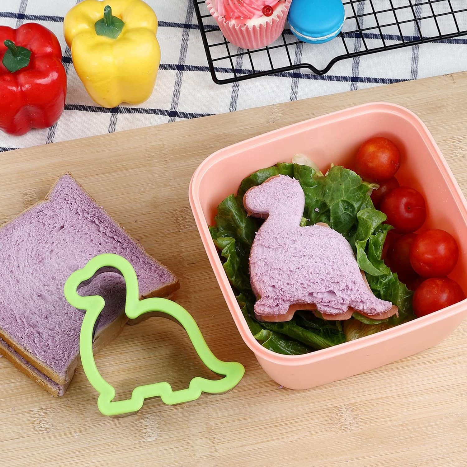 OSTWOLKE Ausstechform 43 Stück Ausstechformen Set Sanwich Brot Gemüse Ausstecher für Kinder, (43-St), Cookie Cutter mit Food Picks Obstgabeln für Kinder-Lunchbo – Bild 3 von 5