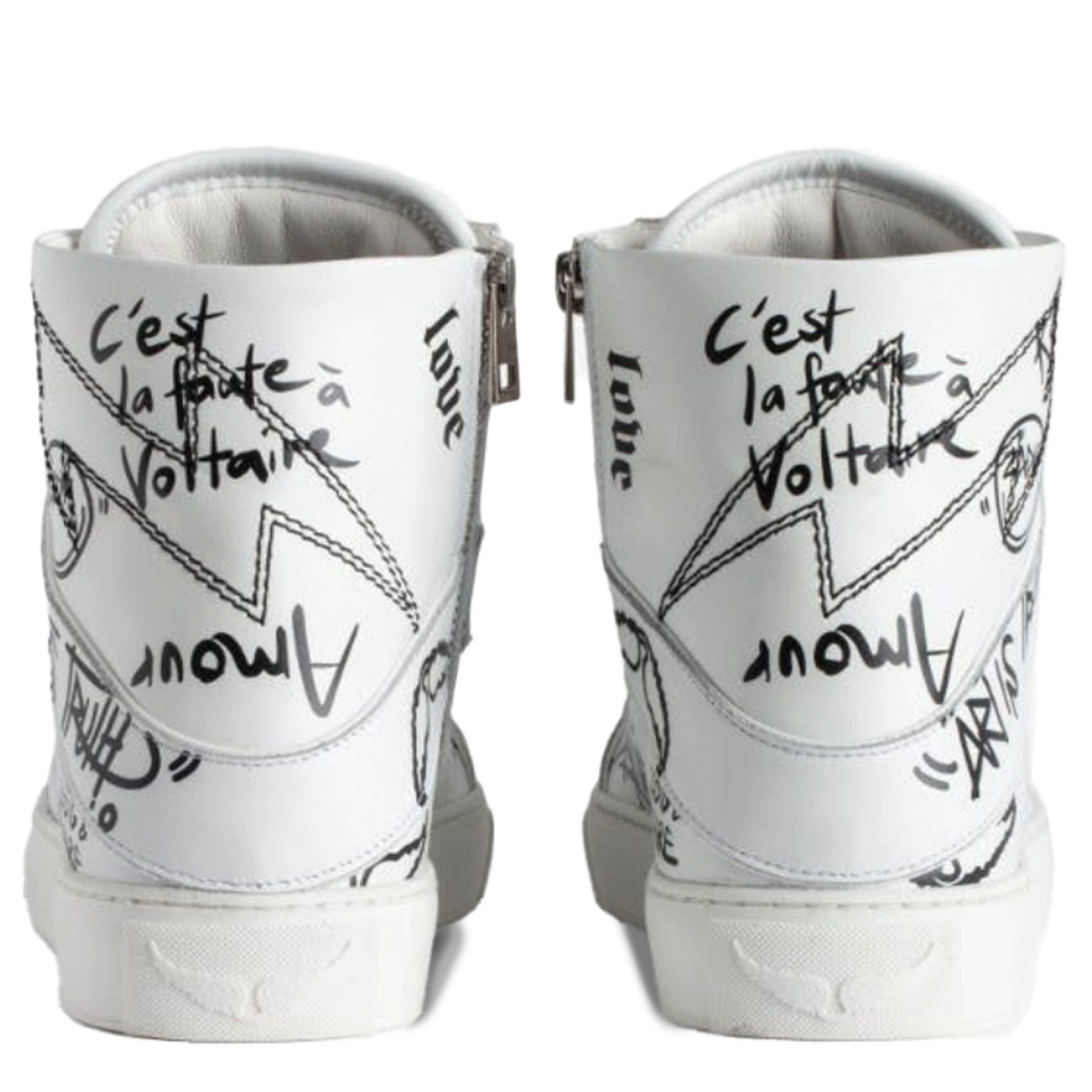 ZADIG & VOLTAIRE ZADIG&VOLTAIRE Sneaker HIGH FLASH SMOOTH CALFSKIN GRA - Weiß Sneaker