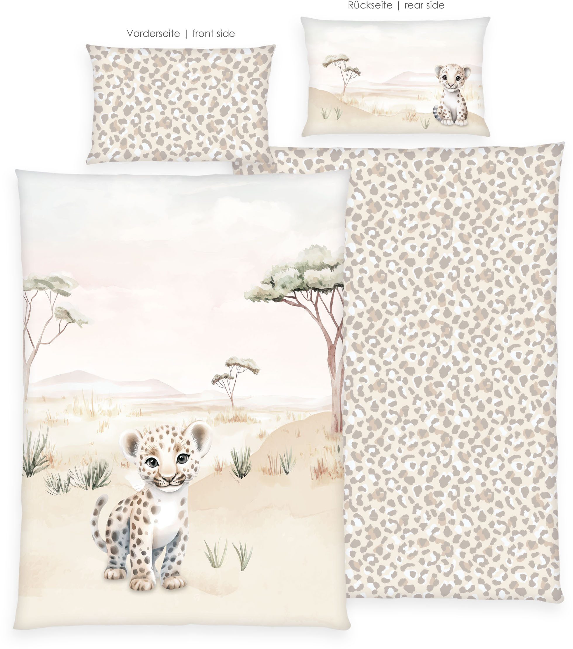 Baby Best Babybettwäsche Kleiner Leo, Renforcé, 2 teilig, Wendebettwäsche