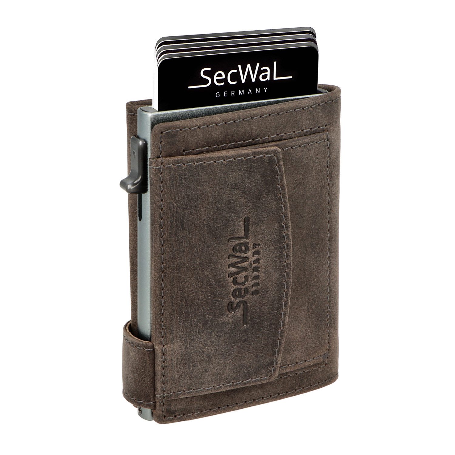 SecWal Geldbörse, Kartenetui mit Münzfach Druckknopf, Slim Wallet, RFID Schutz, Geldbeutel klein, für Damen und Herren