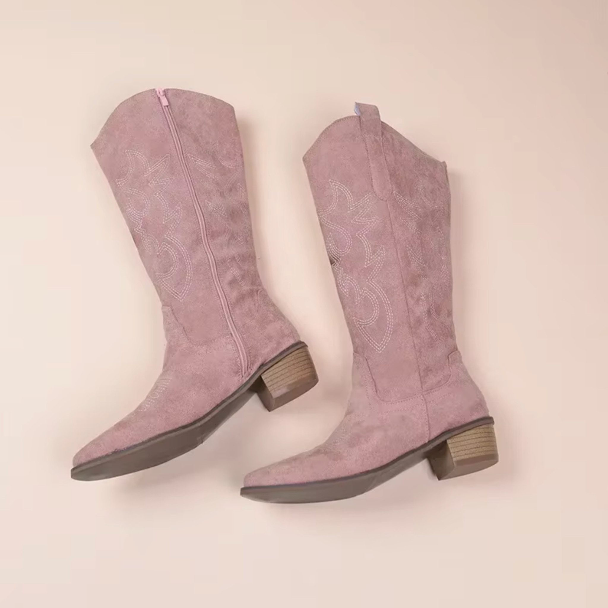 NEXORA Western Cowboystiefel Damen bestickt, Stiefel mit Absatz aus PU Leder Cowboystiefel Cowboystiefel mit Muster