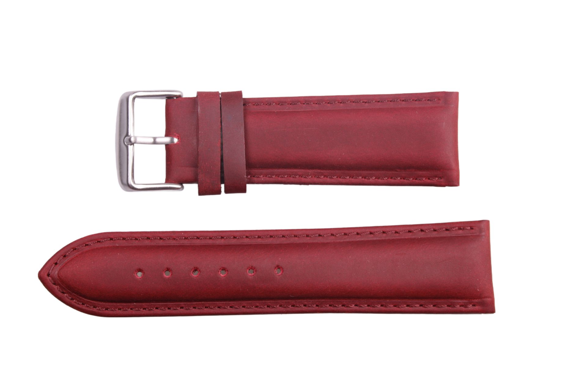 Eichmüller Uhrenring Uhrenband aus Leder in Rot 24 mm, (2-tlg), Echt Leder