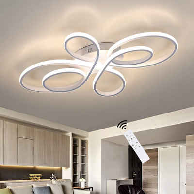 ZMH LED Deckenleuchte Modern Dimmbar Fernbedienung Schmetterlingforming Schlafzimmer, LED fest integriert, Design Deckenbeleuchtung Groß für Esszimmer Büro Küche