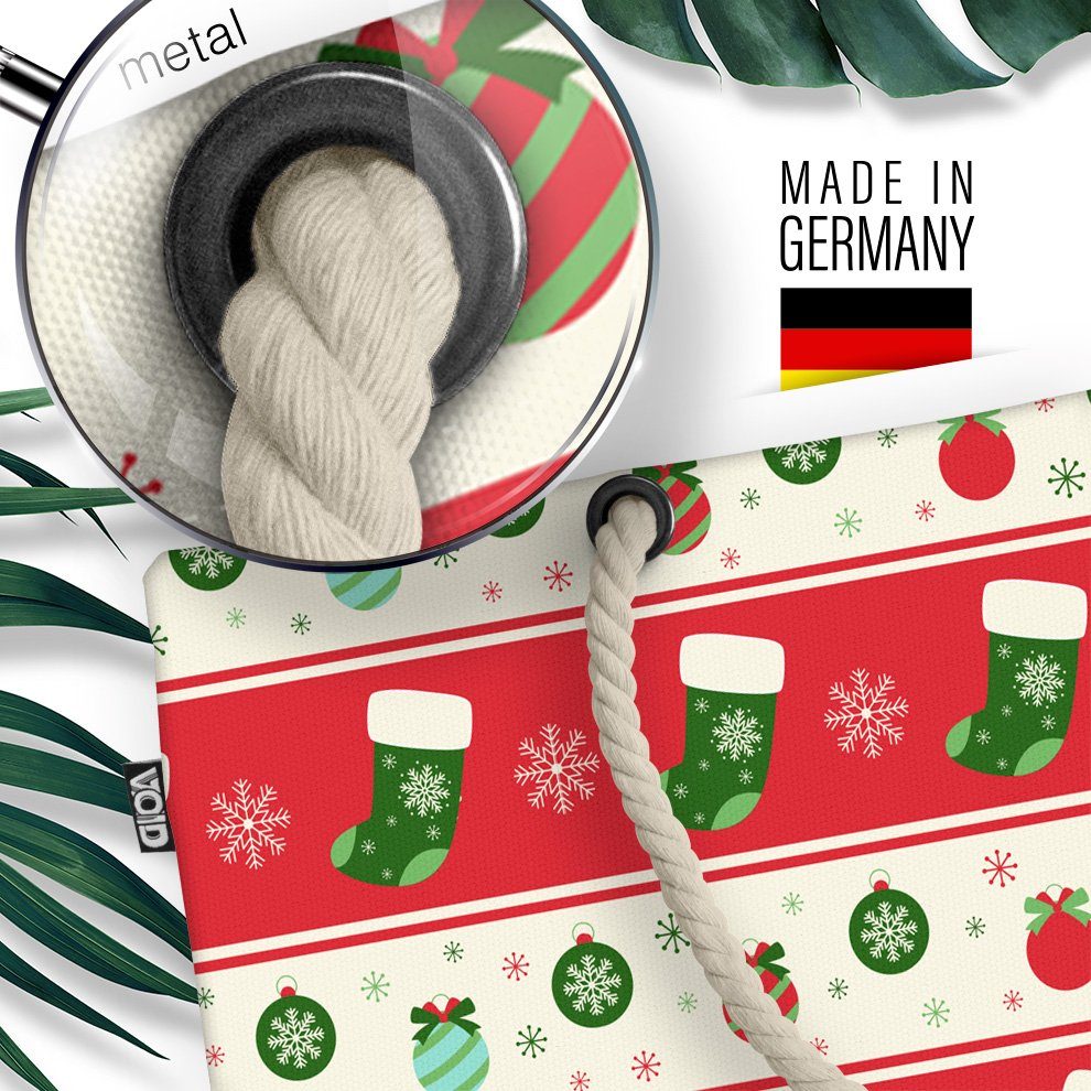 VOID Weihnachten Sch Weihnachten Bag Socken (1-tlg), Winter Deko Deko Beach Dekoration Strandtasche Muster