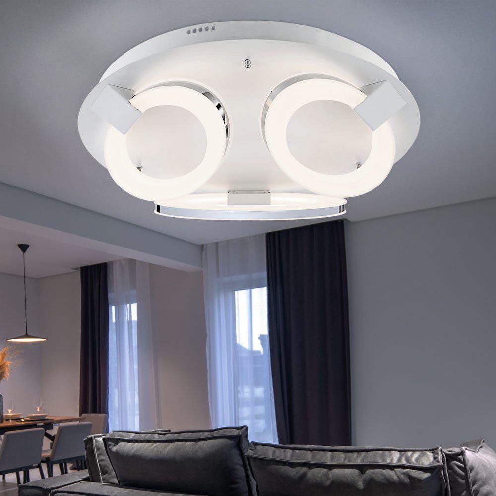 GLOBO LIGHTING LED Deckenleuchte, LED-Leuchtmittel fest verbaut, Warmweiß, Deckenleuchte Modern Design Deckenstrahler Ringe Deckenlampe oval, 3x