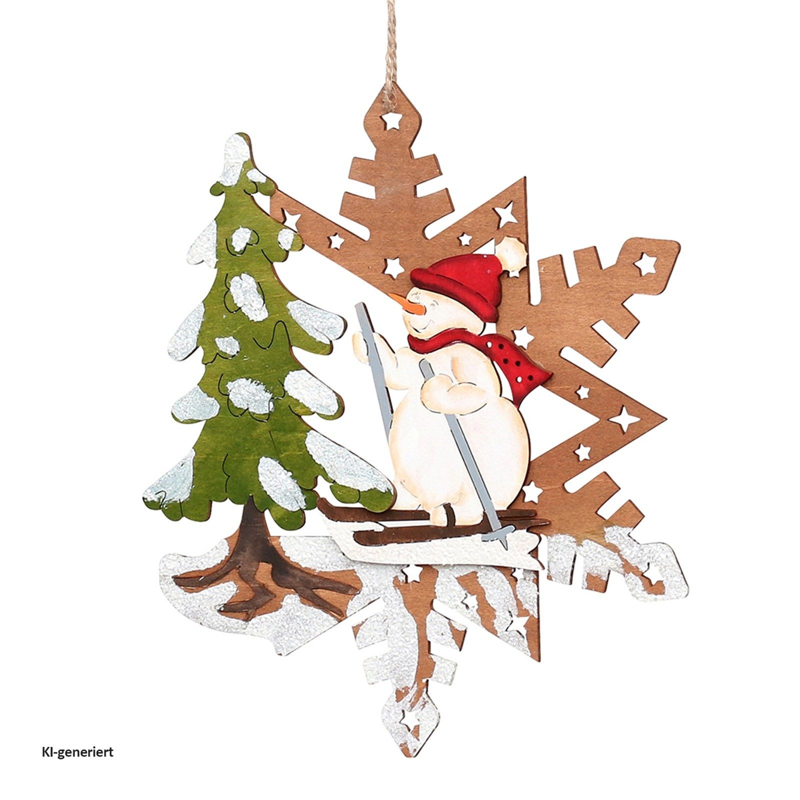 SIGRO Fensterbild Holz Fensterbild farbig, 2-fach sortiert Laserholz, Fensterdeko Weihnachtsdeko Weihnachtsanhänger