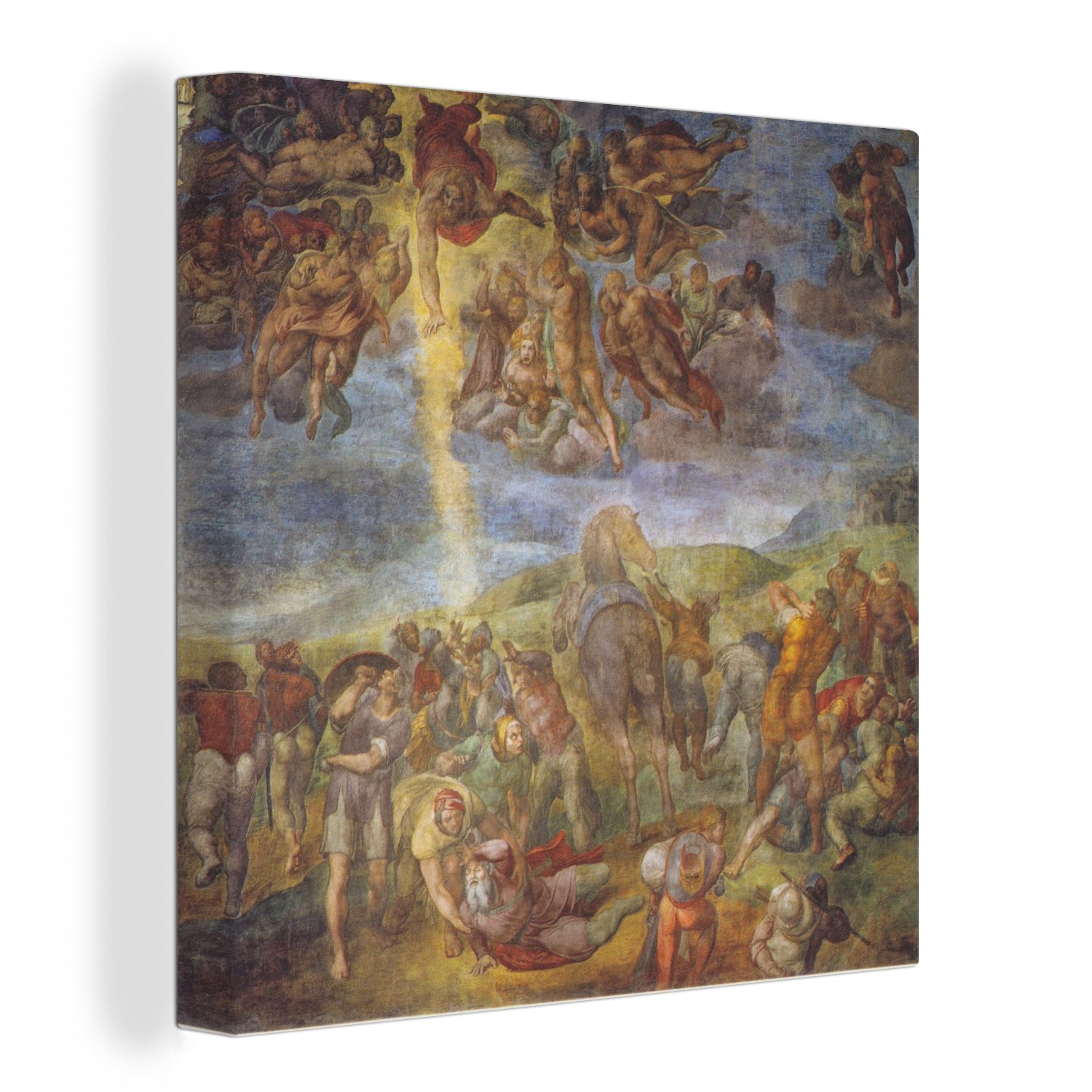 OneMillionCanvasses® Leinwandbild Die Bekehrung des Paulus - Gemälde von Michelangelo, (1 St), Leinwand Bilder für Wohnzimmer Schlafzimmer