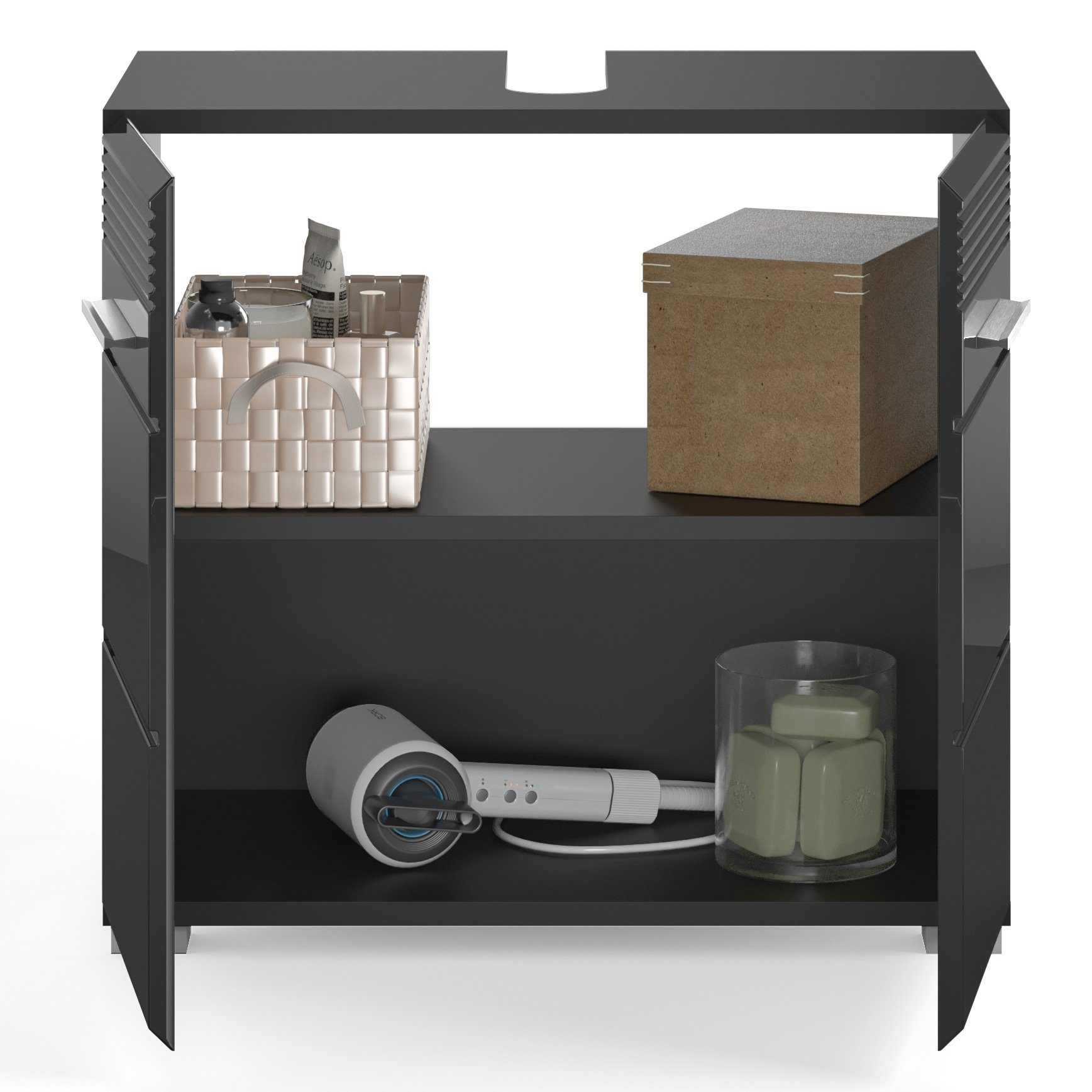 Newroom Waschbeckenunterschrank Eleano Waschbeckenunterschrank Schwarz ...