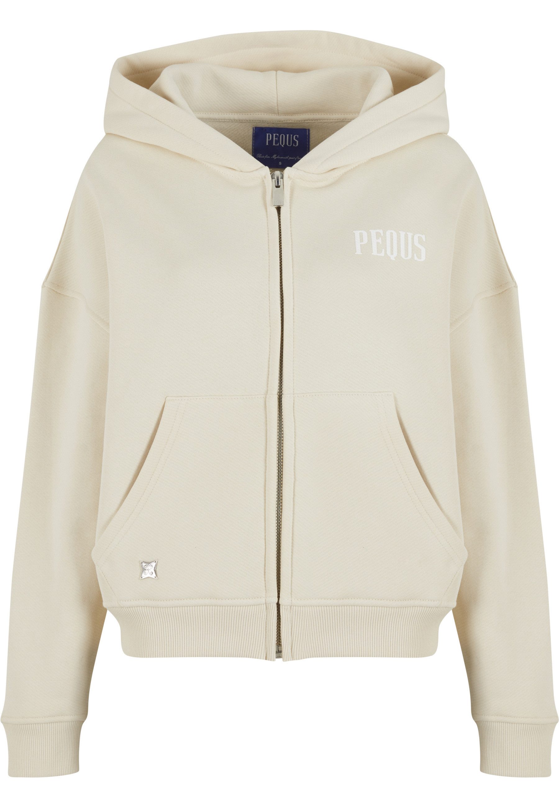 PEQUS Kapuzensweatshirt PEQUS PEQUS Back Logo Zip-Hoodie Almond