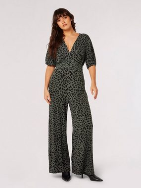 Apricot Jumpsuit gemustert, mit gesmokter Taille