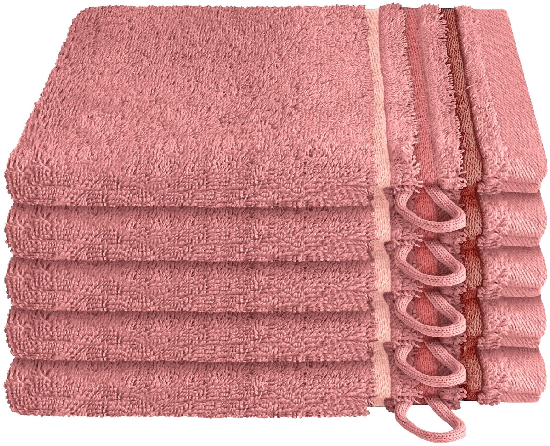 Schiesser Waschhandschuh Skyline Color aus 100 % Baumwolle mit eleganter Streifenbordüre, (5-St), MADE IN GREEN by OEKO-TEX®