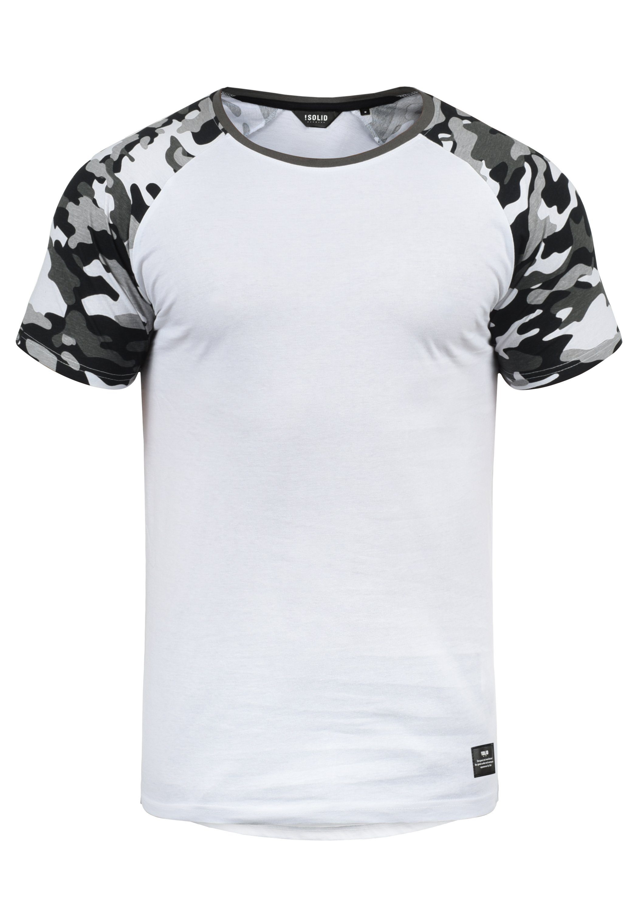 !Solid Rundhalsshirt SDCahil Kurzarmshirt mit Tarnmuster-Print White Grey (G0001)