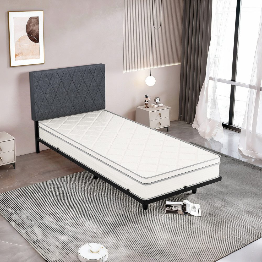 GLIESE Metallbett mit Polsterkopfteil + Matratze (Set)
