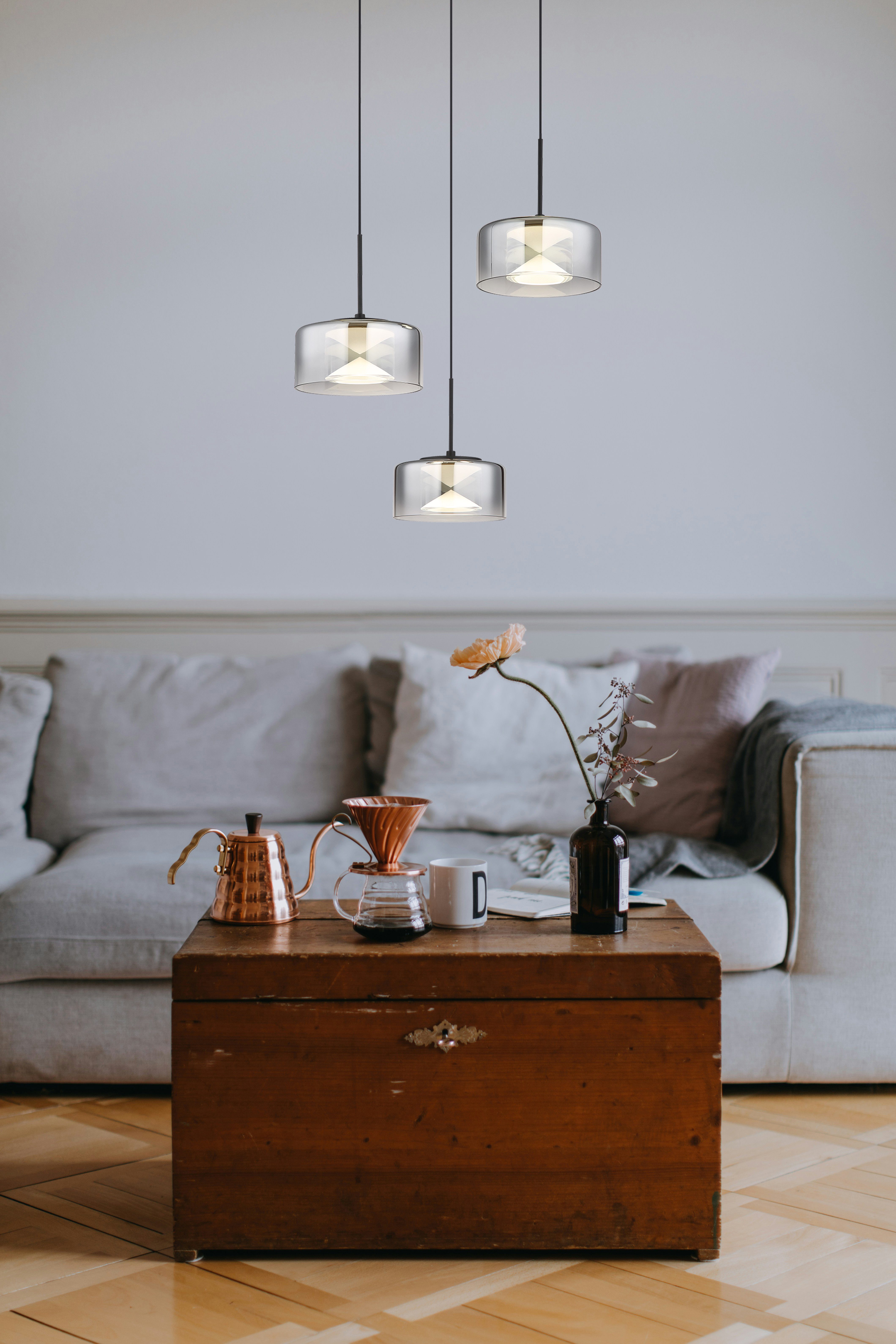 GLOBO LIGHTING LED Pendelleuchte BELINDA, LED fest integriert, Tageslichtweiß, Hängelampe/Hängeleuchte/Wohnzimmer/Esstisch/elegant