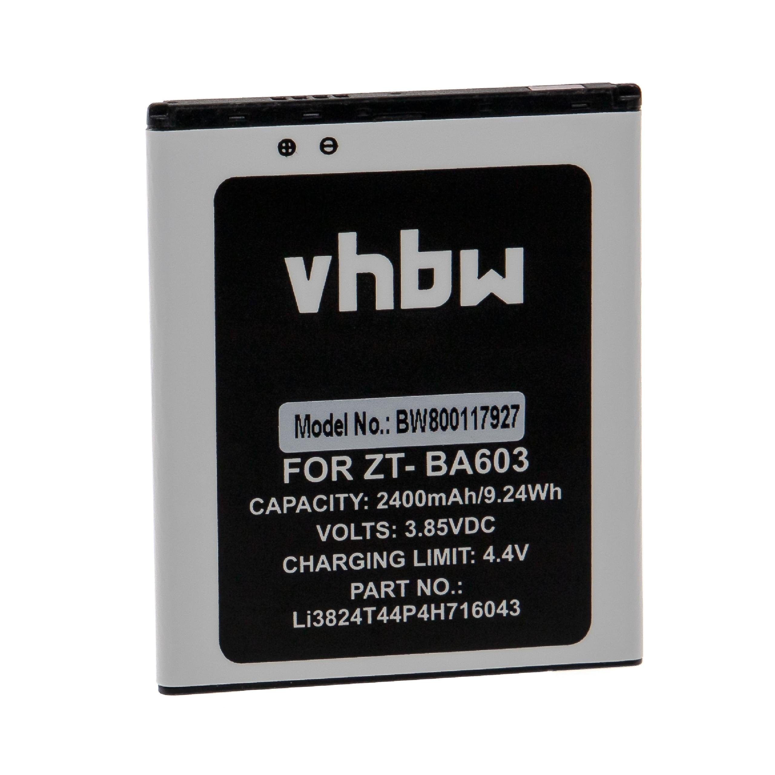 vhbw Ersatz für ZTE Li3824T44P4H716043 für Smartphone-Akku Li-Ion 2400 mAh (3,85 V)