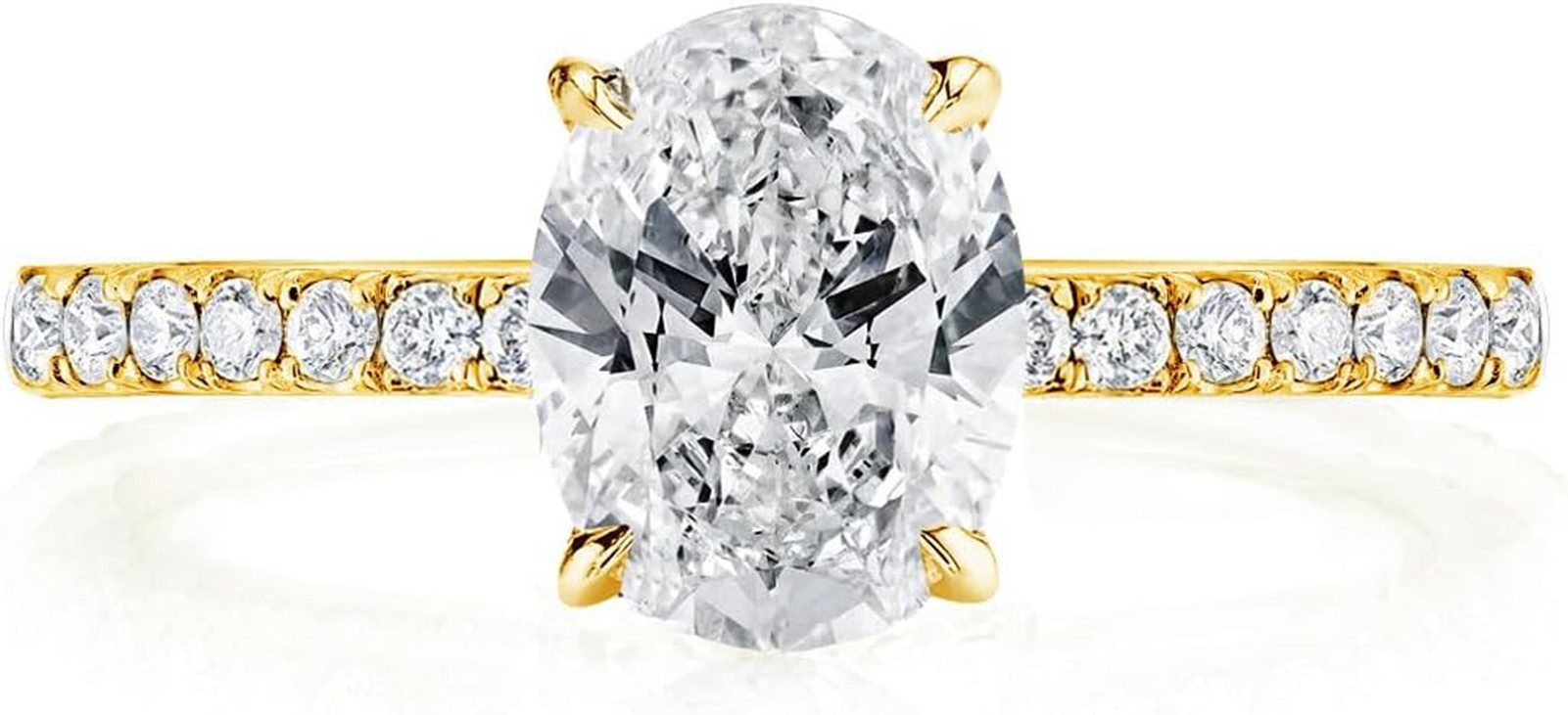 Jumpeak Diamantring 1,5/2 Karat D VS1, 4 Zacken Labordiamantring, 14K Gold, günstig online kaufen