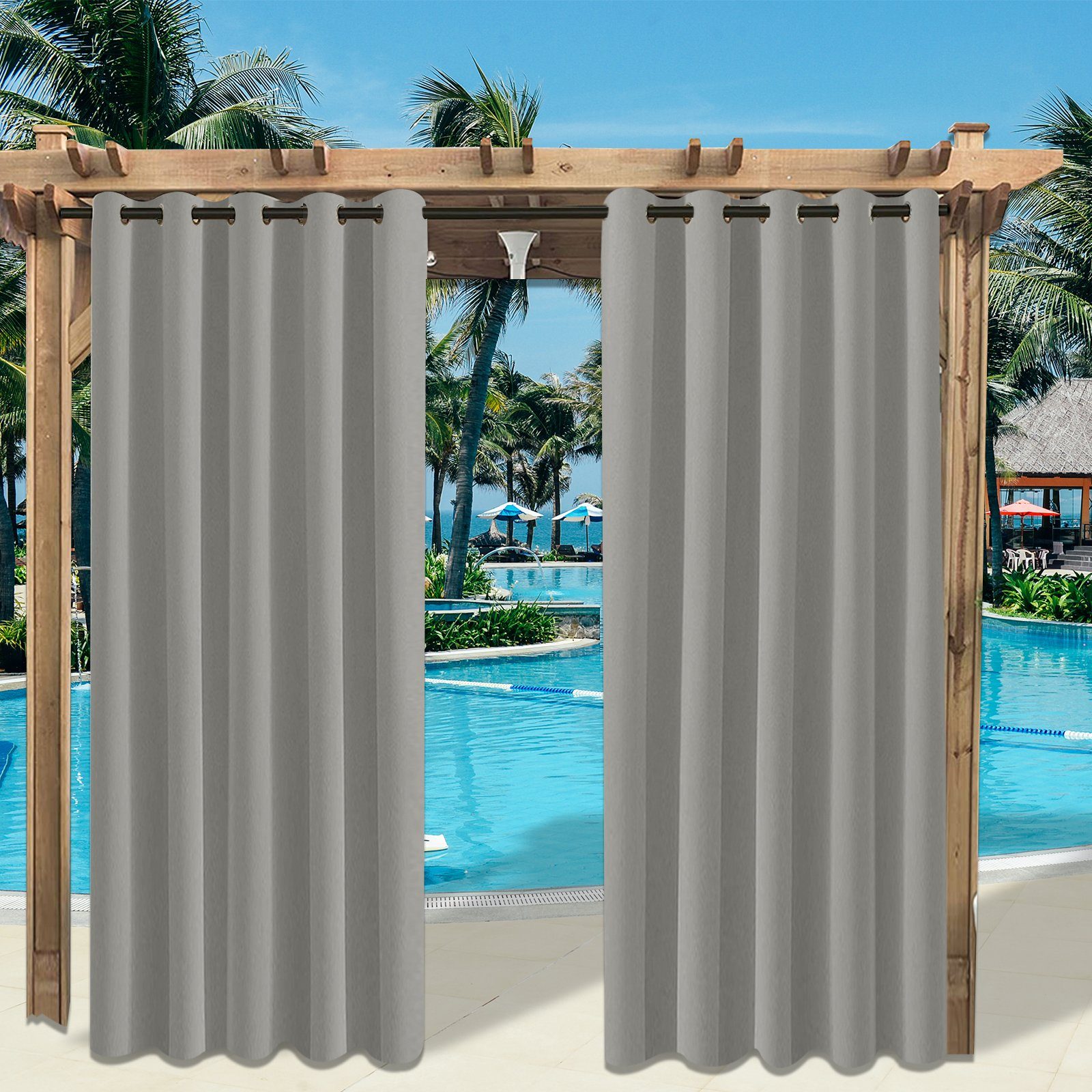 BTTO V&G Outdoorgardine Outdoorvorhang Wasserdicht,Gardinen mit ösen (1 St), abdunkelnd, Winddicht