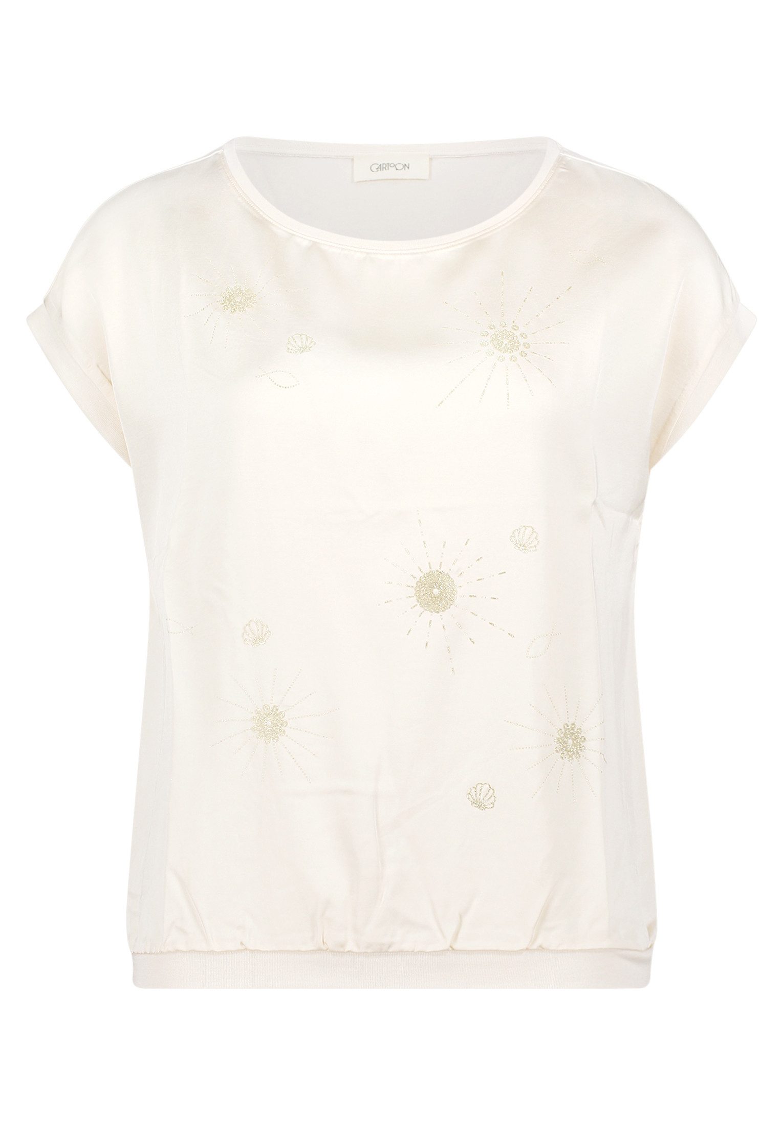 Kurzarmshirt Damen mit Rippbündchen