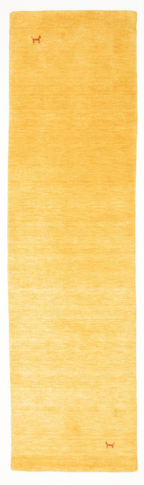 Wollteppich Gabbeh Teppich handgewebt gold, morgenland, rechteckig, Höhe: 8 mm, Kurzflor