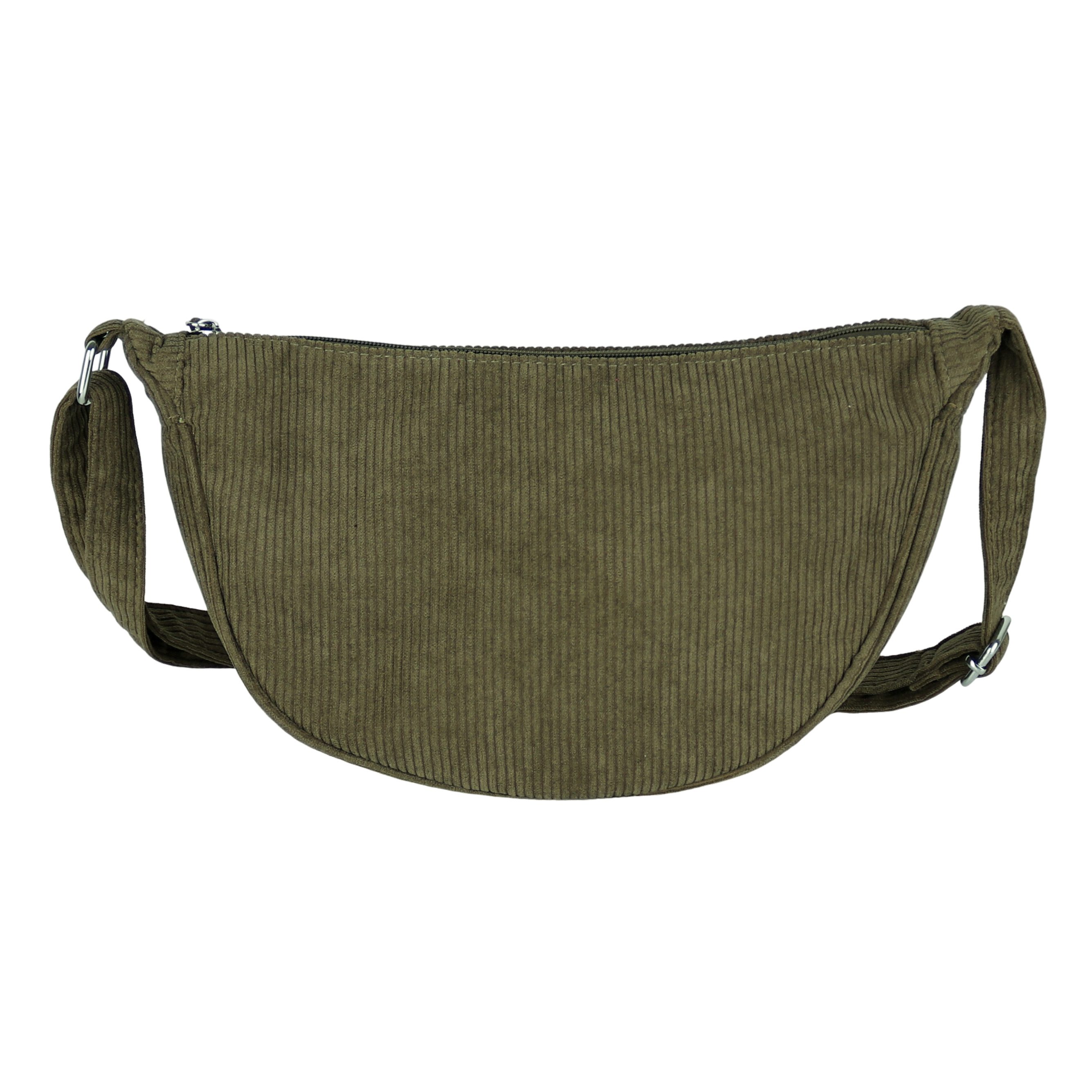 MIRROSI Schultertasche Damen Runde Bauchtasche aus Cord, Brusttasche, Leicht (Tasche,Bauchtasche für jeden Anlass, ca.30x18x12cm), Crossbody Bag, verstellbaren Schulterriemen