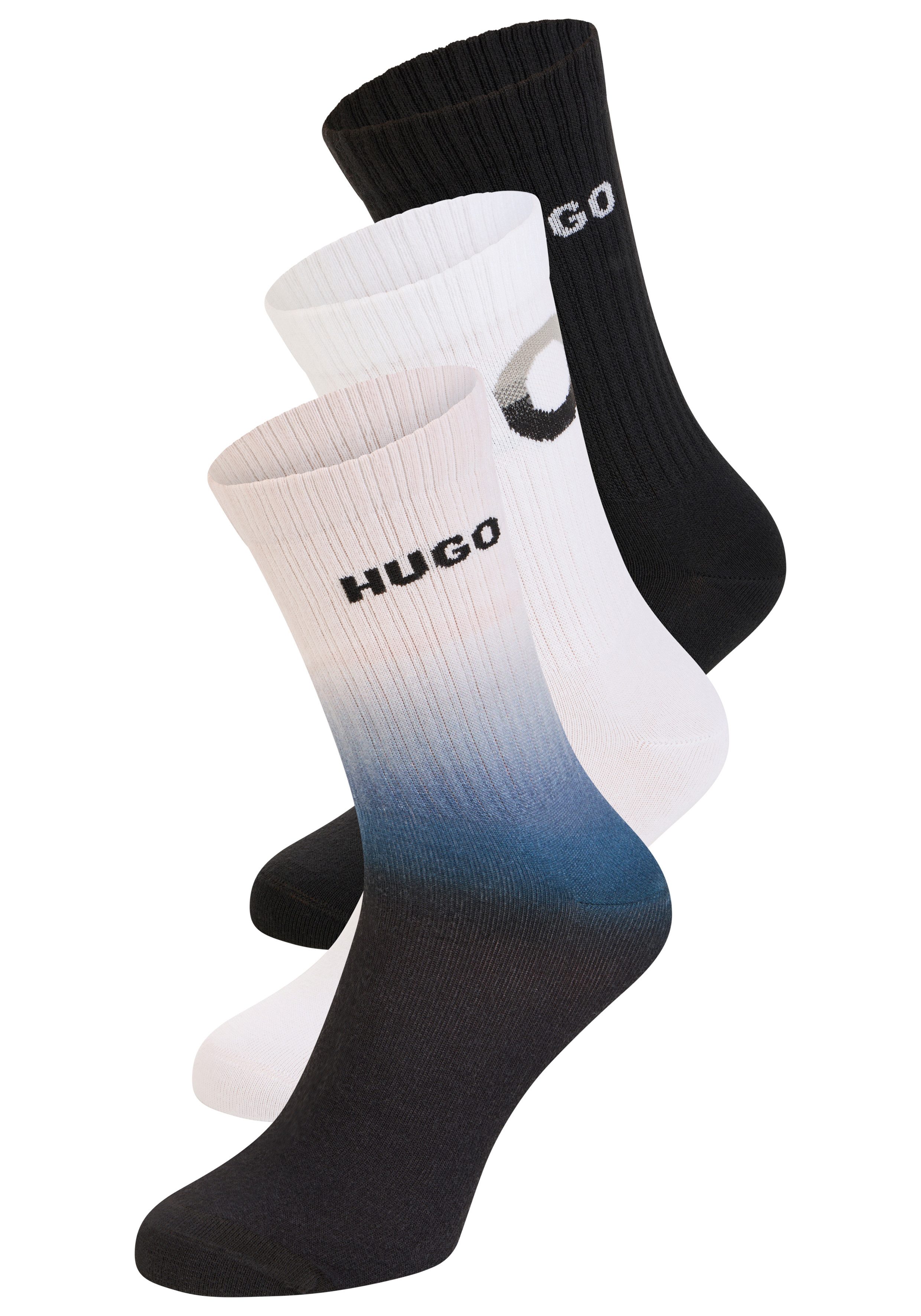HUGO Socken (3-Paar) sportlich, elastisch, jedes Paar individuell günstig online kaufen
